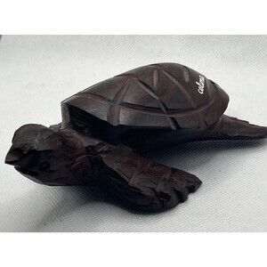 Ironwood Sea Turtle Decorative Sculpture 4”x5” Colima Mexico Primitive Art